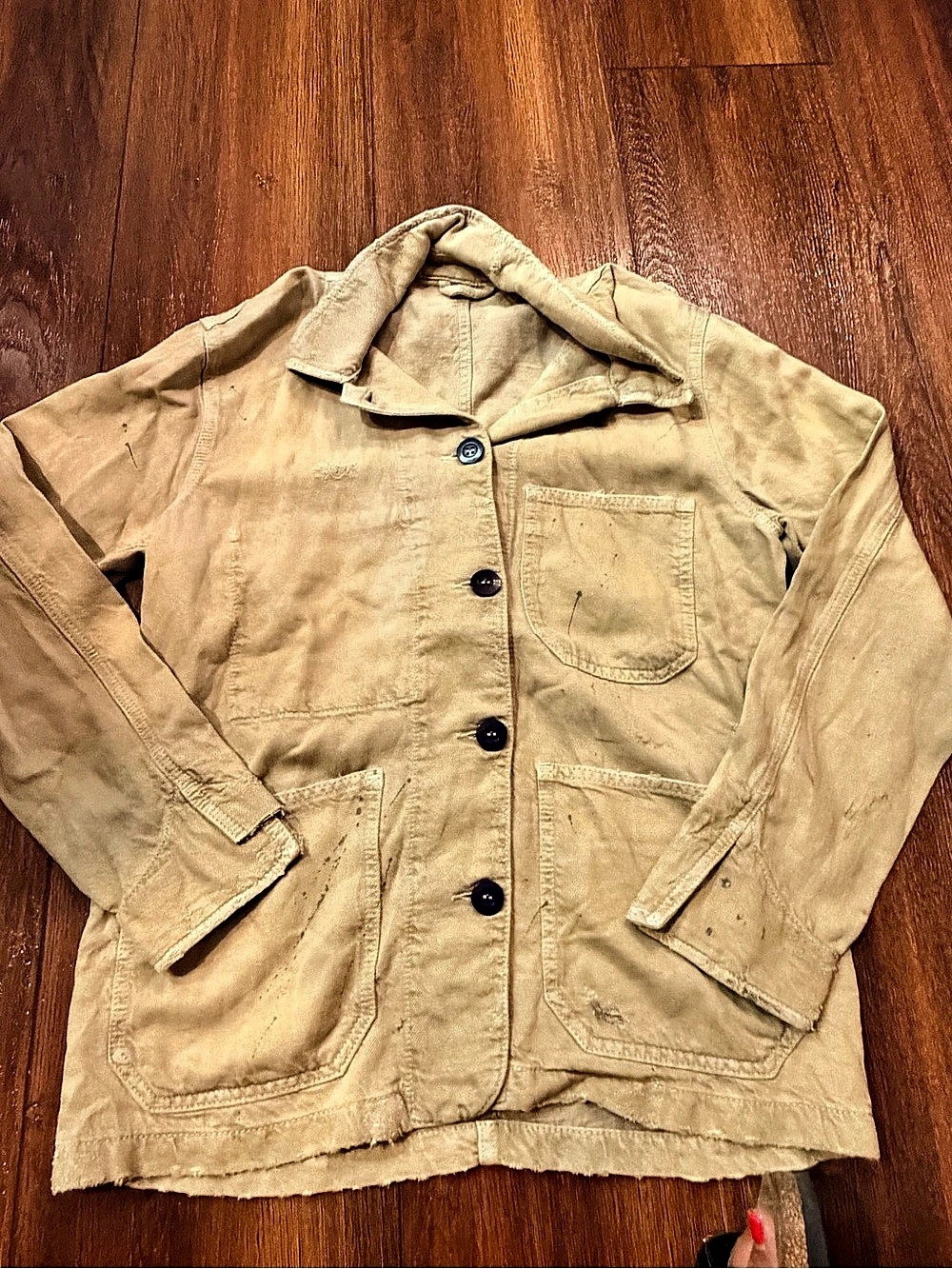Free people NO TAG Tan Utility Jacket distressed
